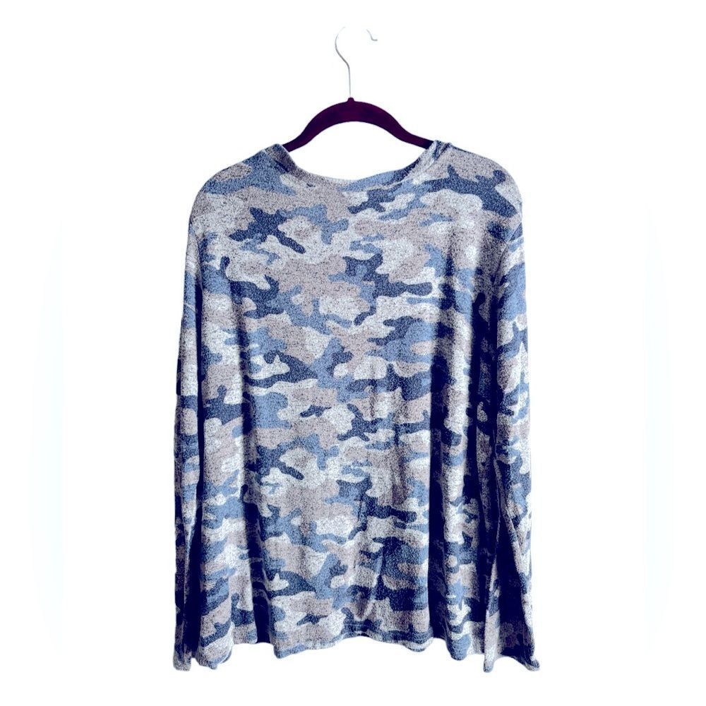 Members Mark Blue Camo Cozy Long Sleeve Top Size XL 1 0398 - Picture 4 of 4